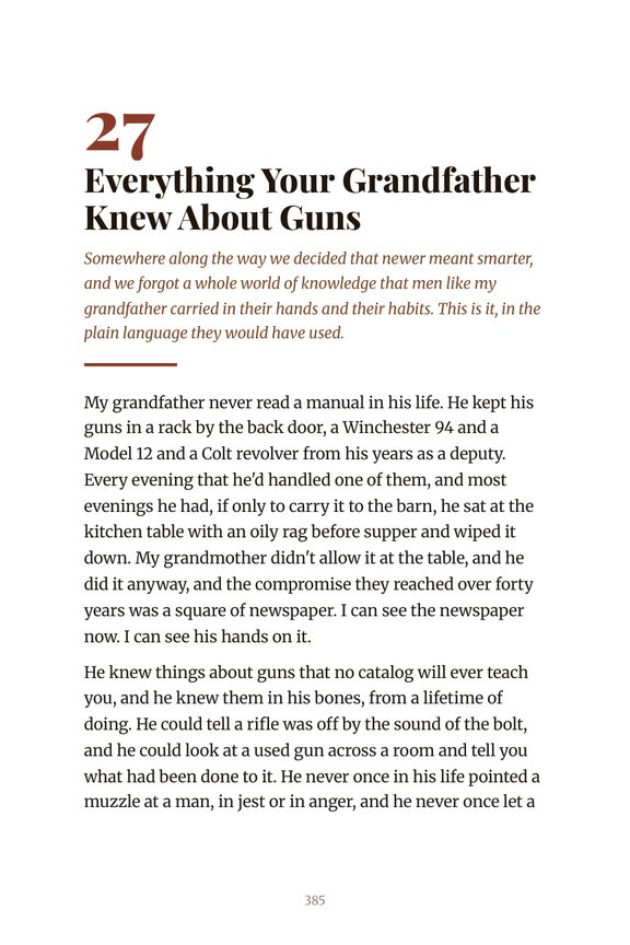 A page of The Old Gun Hand